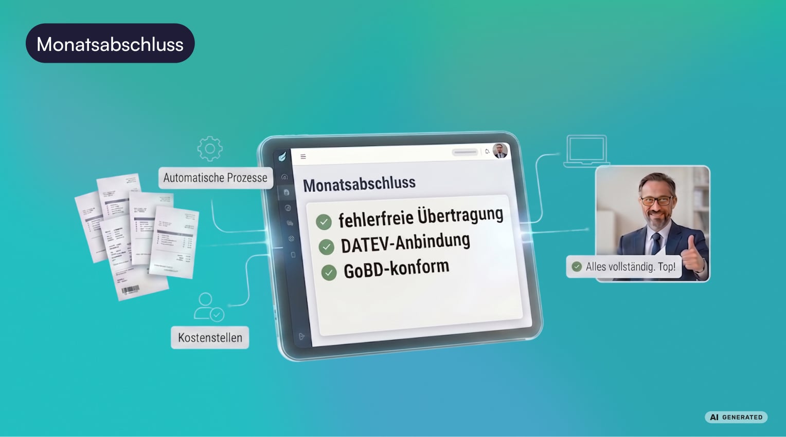 Ein perfekter Monatsabschluss ohne Stress: So optimieren Sie die digitale Zusammenarbeit mit Ihrem Steuerberater und übermitteln Belege fehlerfrei.