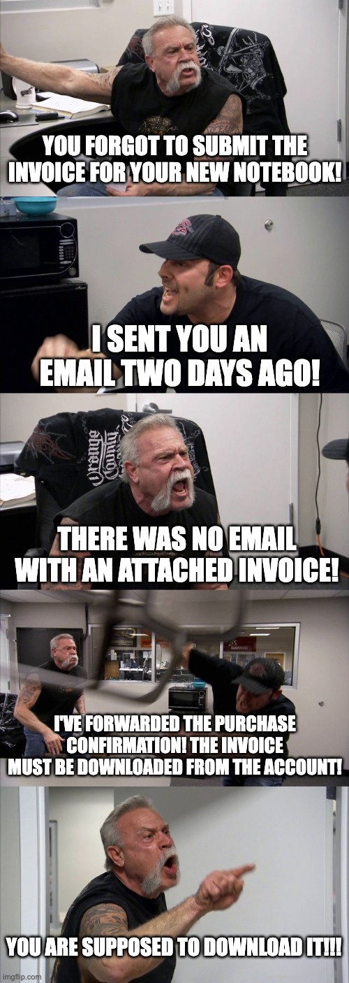 Accounting Meme Invoice American Chopper