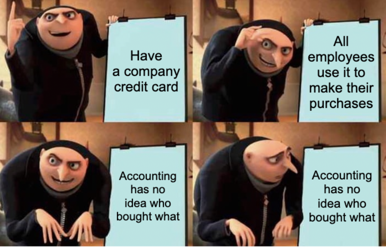 Accounting meme company credit card